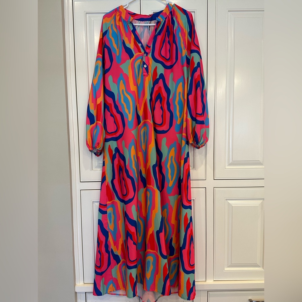 Vibrant Multicolor Maxi Dress - NWOT